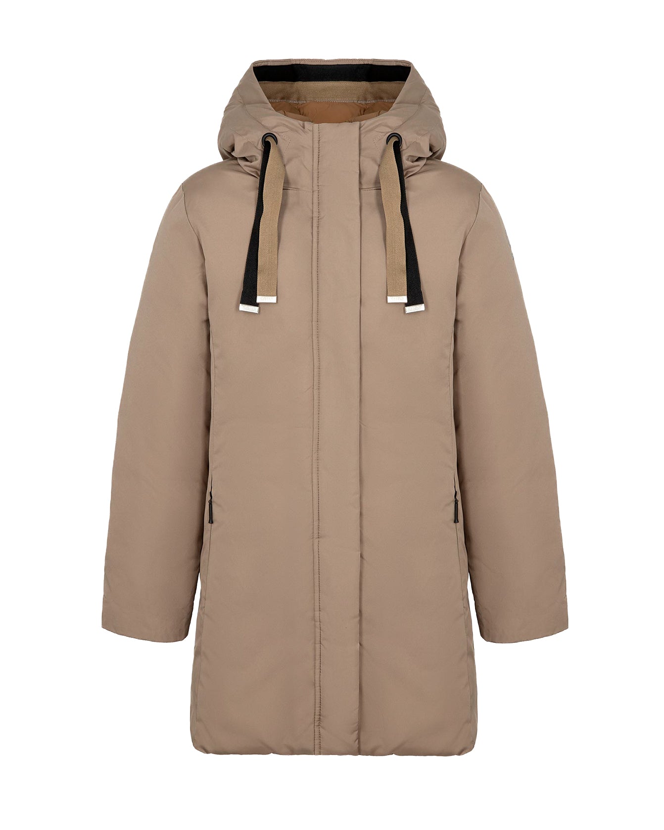 SUNS Kids Giubbotto Lungo Beige con Cappuccio Regolabile per Bambine