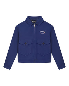 Dsquared2 Kids Giacca Blu con Zip e Tasconi per Bambini
