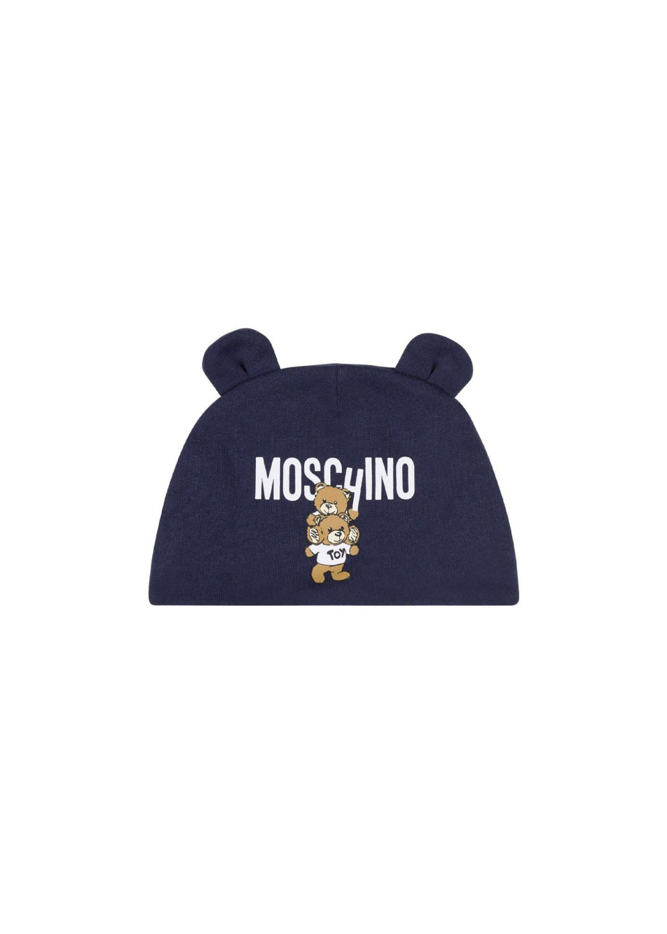 Moschino Kids Cappellino Blu con Stampa Logo Teddy Bear per Neonati