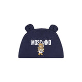 Moschino Kids Cappellino Blu con Stampa Logo Teddy Bear per Neonati