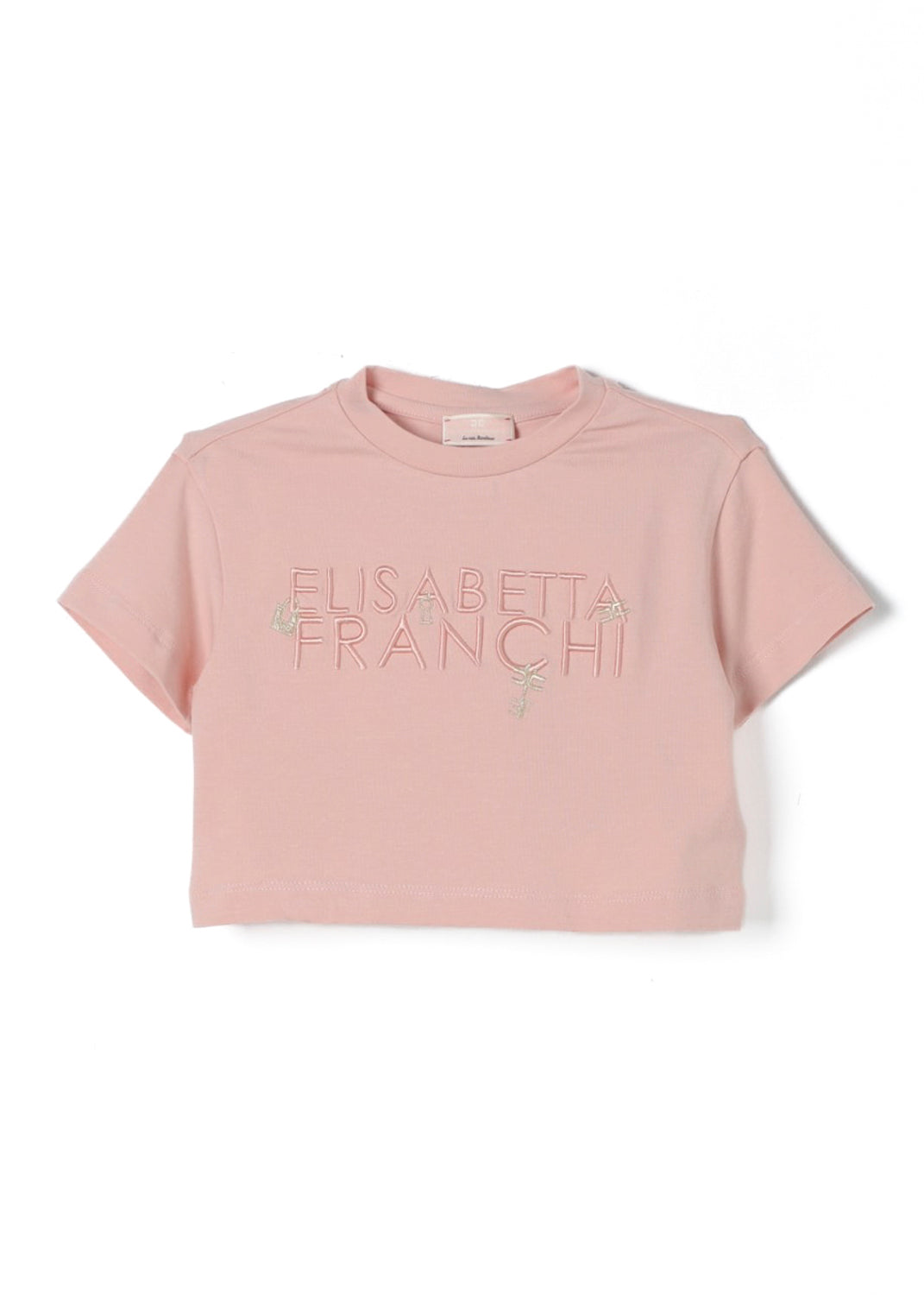 Elisabetta Franchi La Mia Bambina T-Shirt Crop Rosa