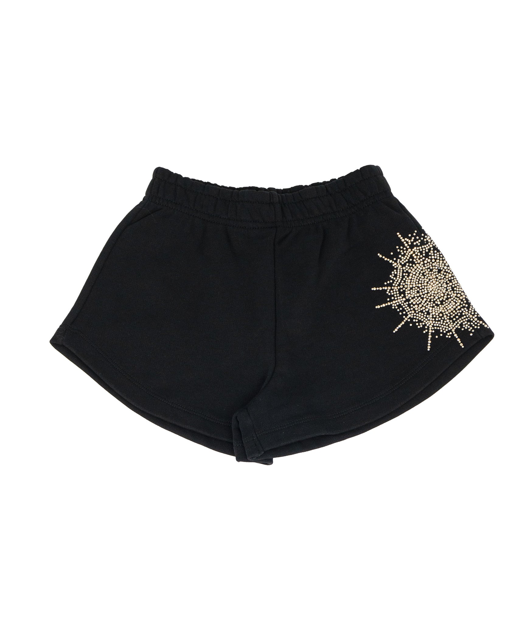 Philipp Plein Kids Short Nero con Applicazioni Brillantini per Bambine