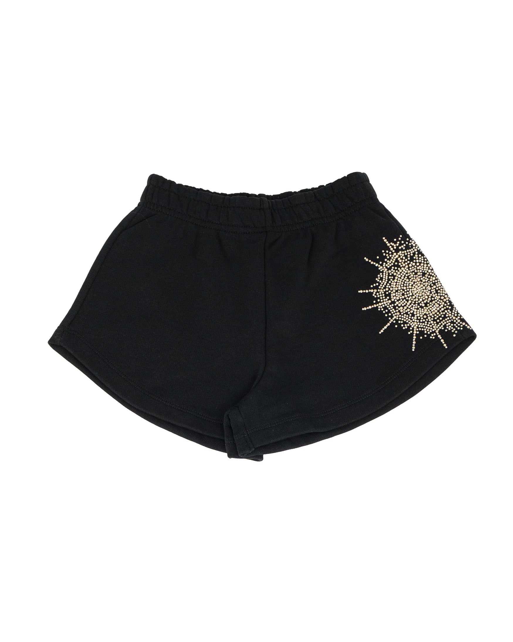 Philipp Plein Kids Short Nero con Applicazioni Brillantini per Bambine