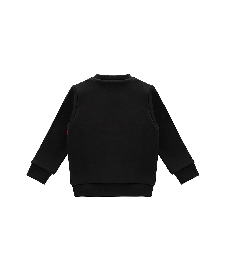 Iceberg Kids Felpa Nera con Logo Relief per Neonati (retro)