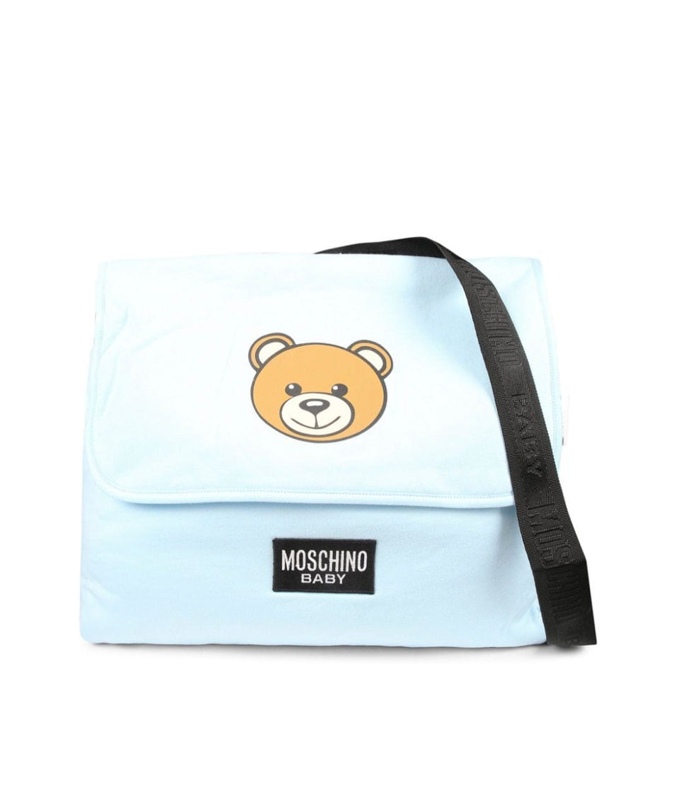 Moschino Kids Borsa Mamma Cielo Teddy Bear con Fasciatoio per Neonati
