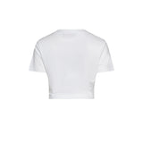 Just Cavalli Kids T-Shirt Crop Bianca con Stampa Logo per Bambine