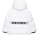 Dsquared2 Kids Giubbino Trapuntato Bianco Avvitato per Bambine (retro)