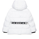 Dsquared2 Kids Giubbino Trapuntato Bianco Avvitato per Bambine (retro)