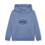 Boss Kids Felpa Celeste con Cappuccio con Logo per Bambini 