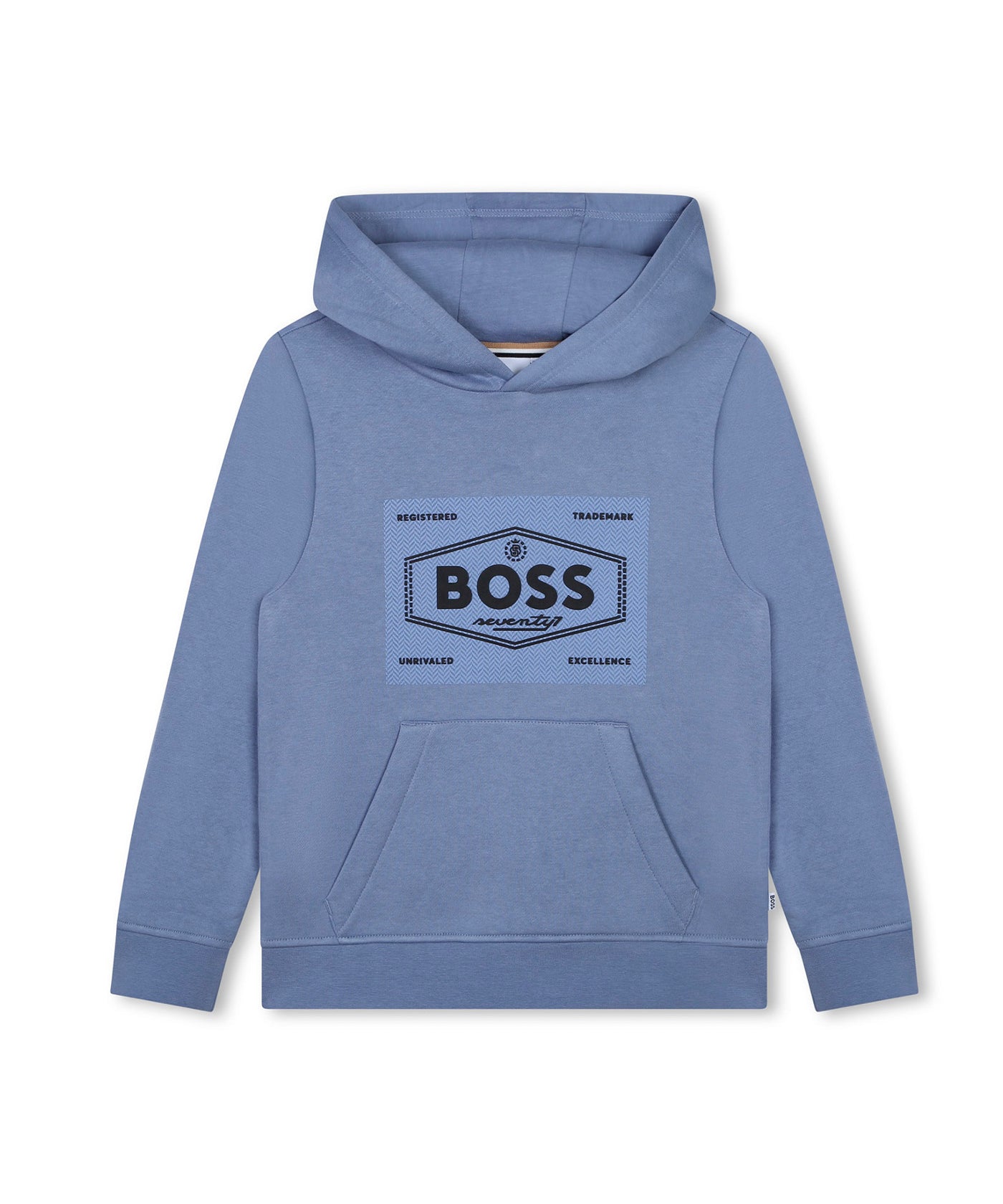 Boss Kids Felpa Celeste con Cappuccio con Logo per Bambini 