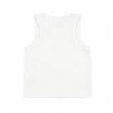 Diesel Kids Canotta a Costine Bianca con Dettaglio Logo per Bambine