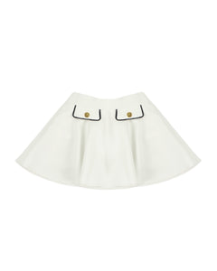 Elisabetta Franchi La Mia Bambina Gonna Avorio con Bottoni Oro per Neonate