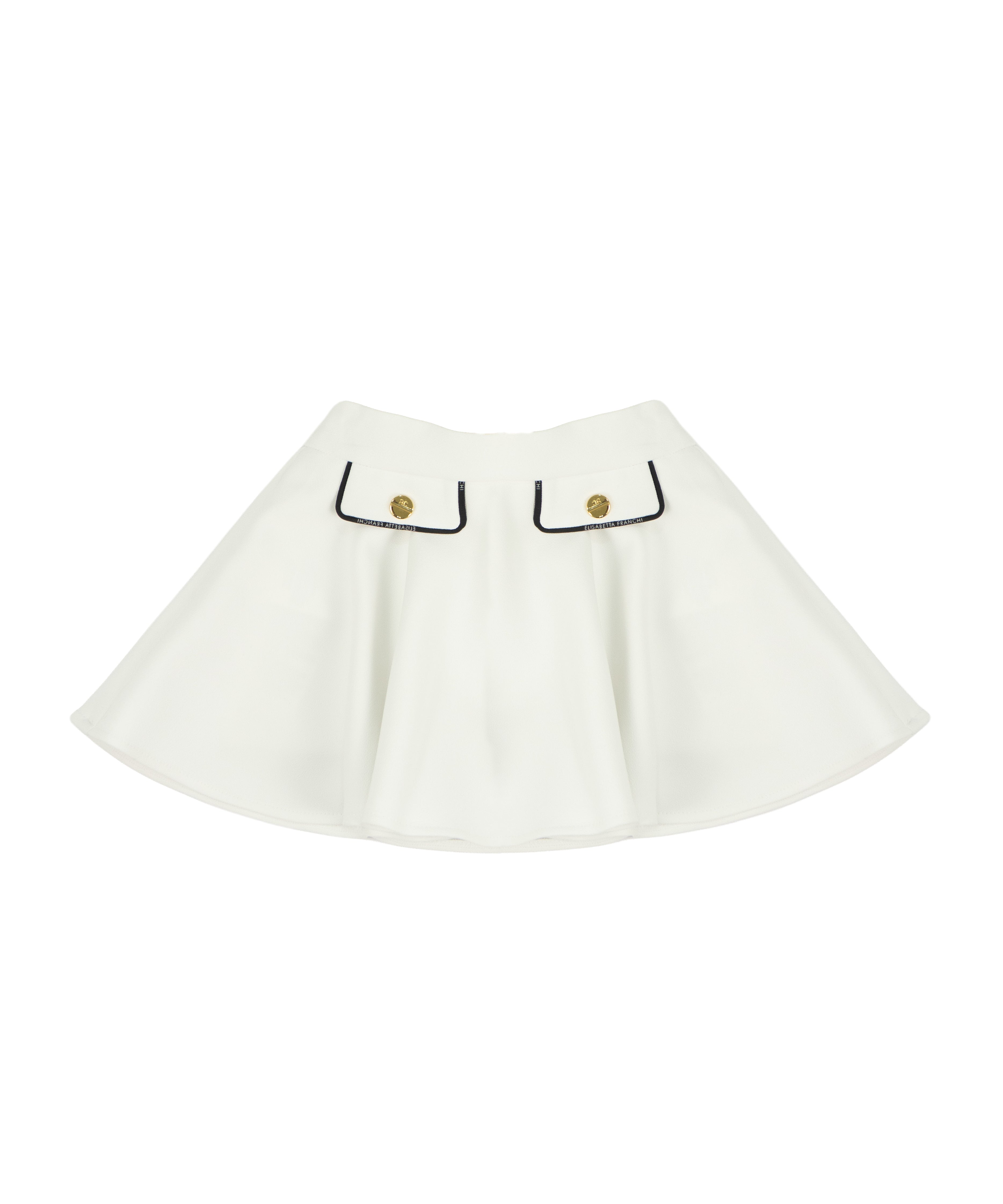 Elisabetta Franchi La Mia Bambina Gonna Avorio con Bottoni Oro per Neonate