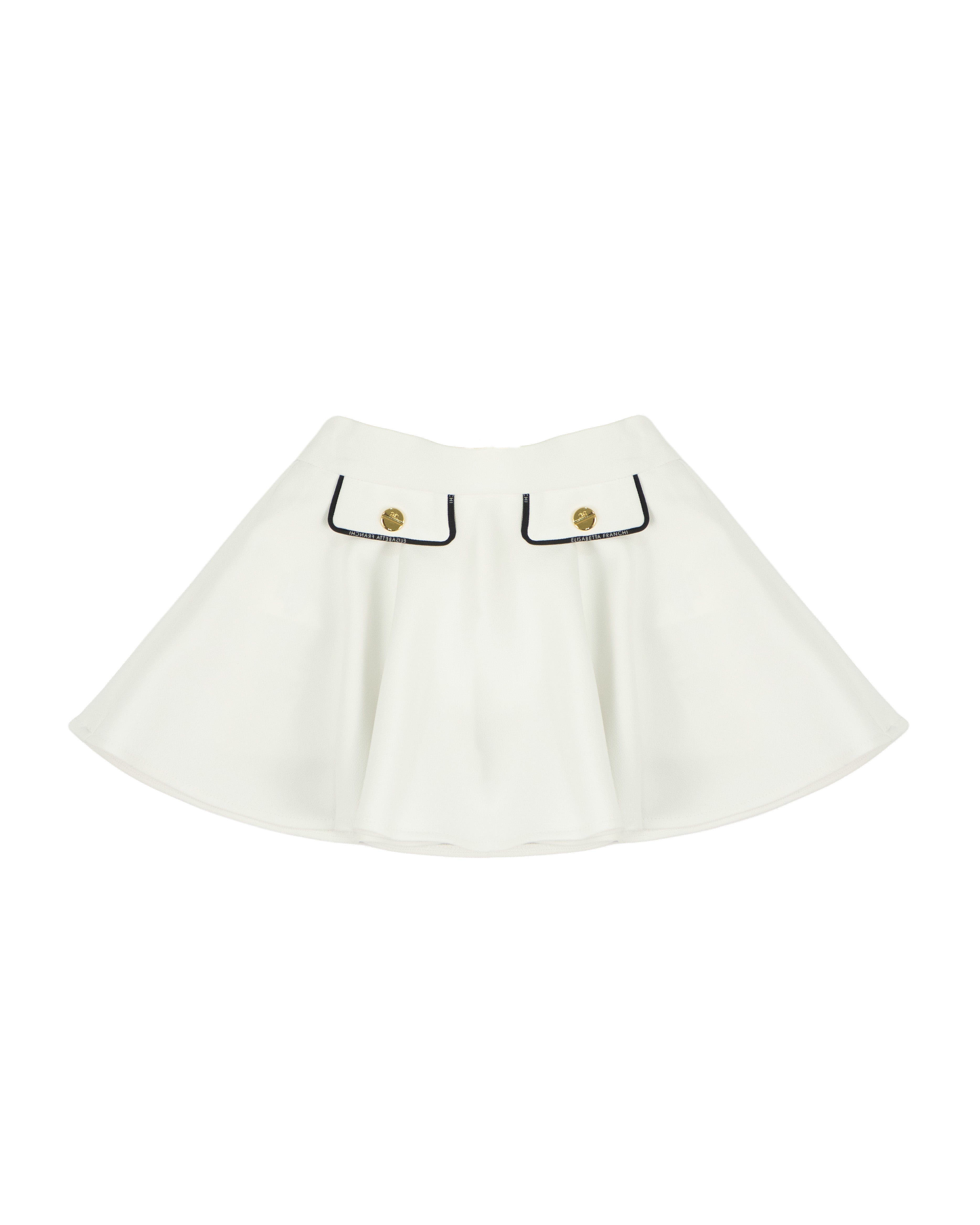 Elisabetta Franchi La Mia Bambina Gonna Avorio con Bottoni Oro per Neonate