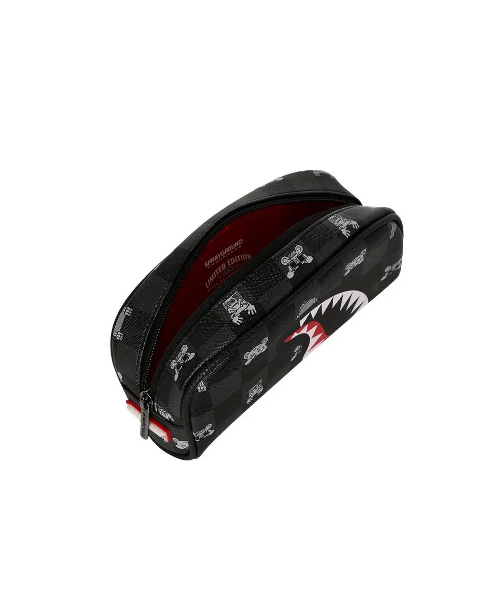 Sprayground Kids Astuccio Nero Fantasia Multicolor con Logo Unisex