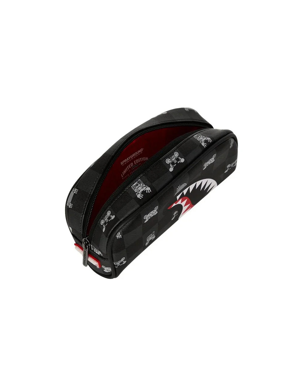 Sprayground Kids Astuccio Nero Fantasia Multicolor con Logo Unisex