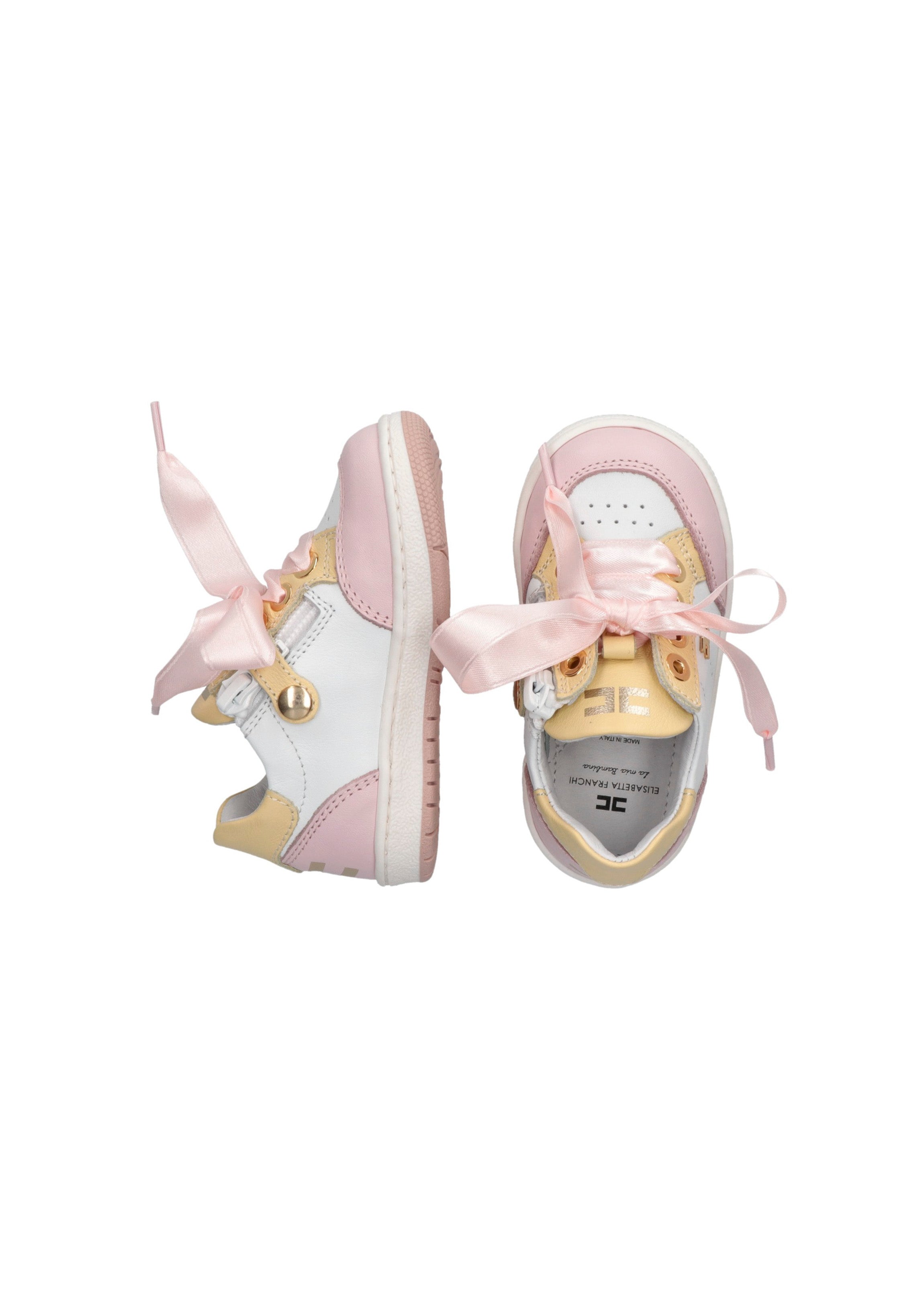 Elisabetta Franchi La Mia Bambina Sneakers Bianco/Rosa per Neonate