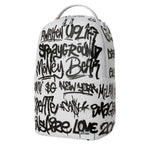 Sprayground Kids Zaino Think On It Bianco con Stampa Graffiti Neri