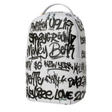 Sprayground Kids Zaino Think On It Bianco con Stampa Graffiti Neri