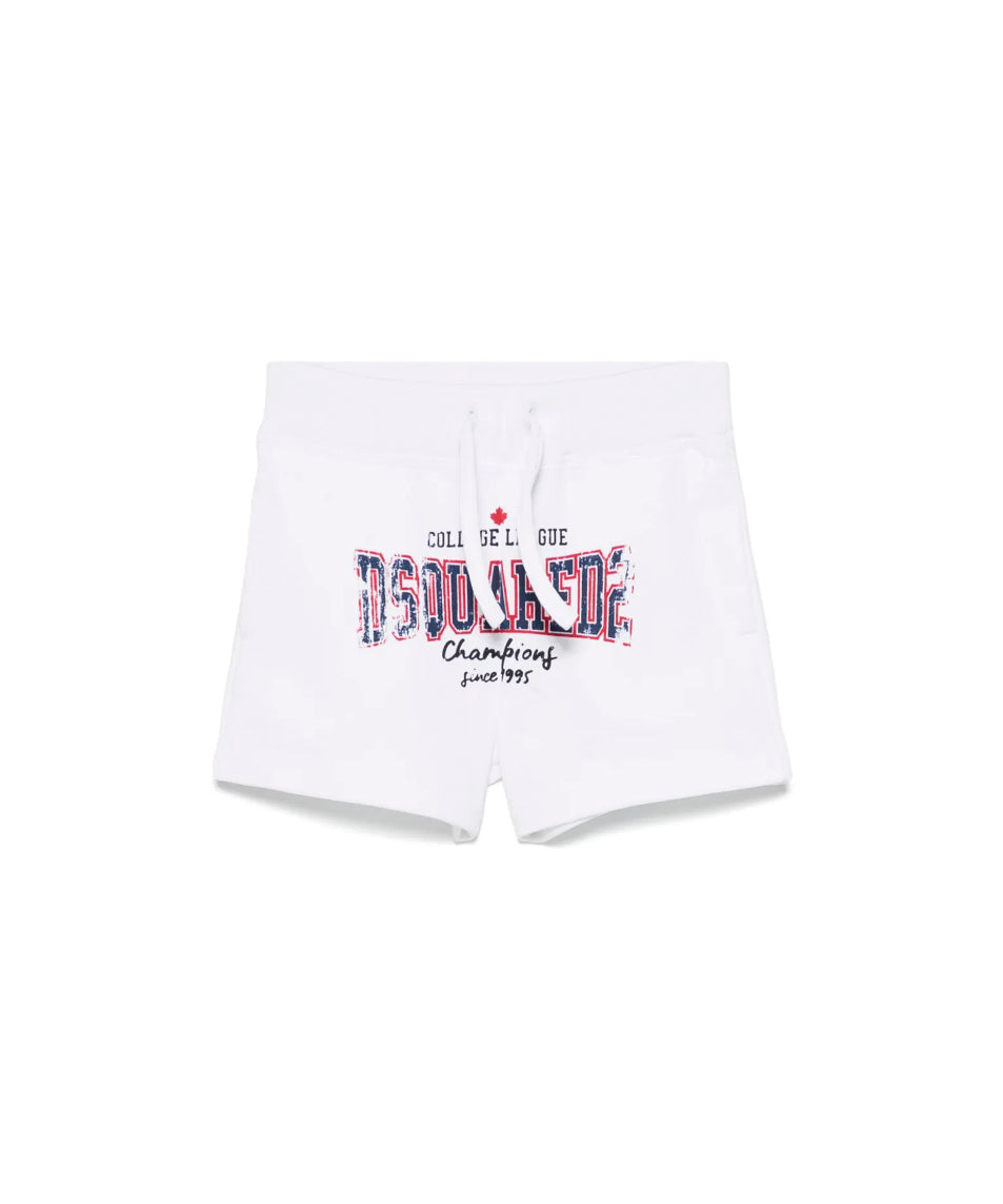 Dsquared2 Kids Shorts Bianchi con Logo per Neonati
