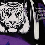 Sprayground Kids Zaino Unisex Think On It Nero e Viola con Stampa Tigre, Shark Mouth e Graffiti