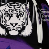 Sprayground Kids Zaino Unisex Think On It Nero e Viola con Stampa Tigre, Shark Mouth e Graffiti