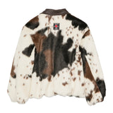 MSGM Kids Giacca con Zip Fantasia Mucca con Logo Rosso per Bambine
