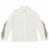 Cocò et Mamà Kids Camicia bianca con frange per Bambine