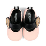 Moschino Kids Scarpine Rosa con Teddy e Chiusura a Strappo per Neonate