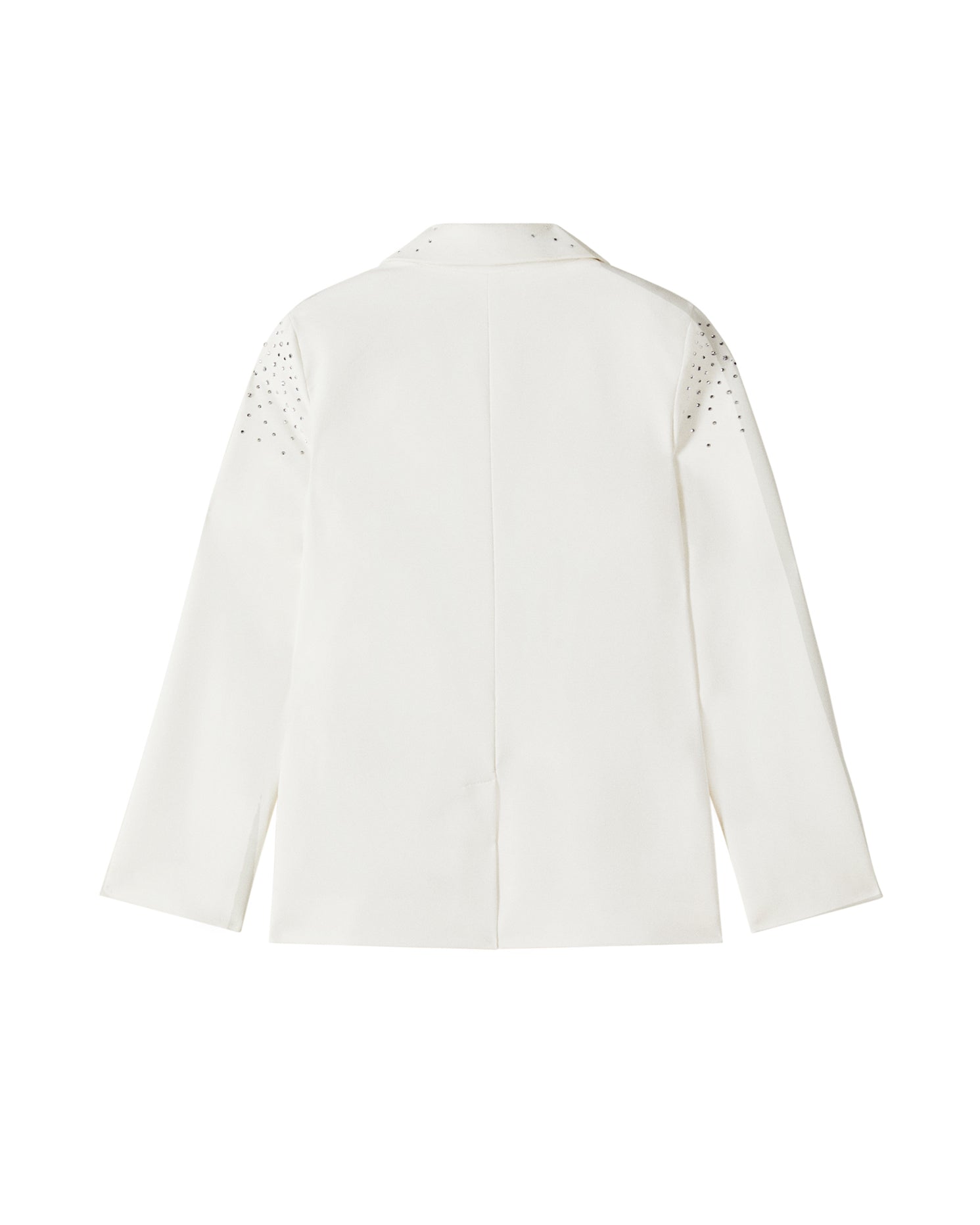 Patrizia Pepe Kids Giacca Monopetto Bianca con Strass per Bambine