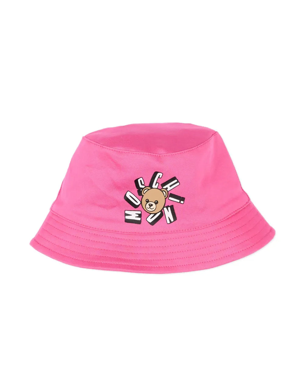 Moschino Kids Bucket Fuxia con Logo Teddy Bear per Neonate