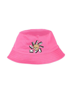 Moschino Kids Bucket Fuxia con Logo Teddy Bear per Neonate