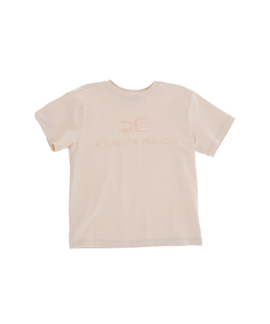 Elisabetta Franchi La Mia Bambina T-shirt Rosa con Logo Ricamato per Bambine