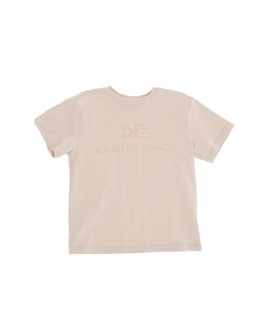 Elisabetta Franchi La Mia Bambina T-shirt Rosa con Logo Ricamato per Bambine