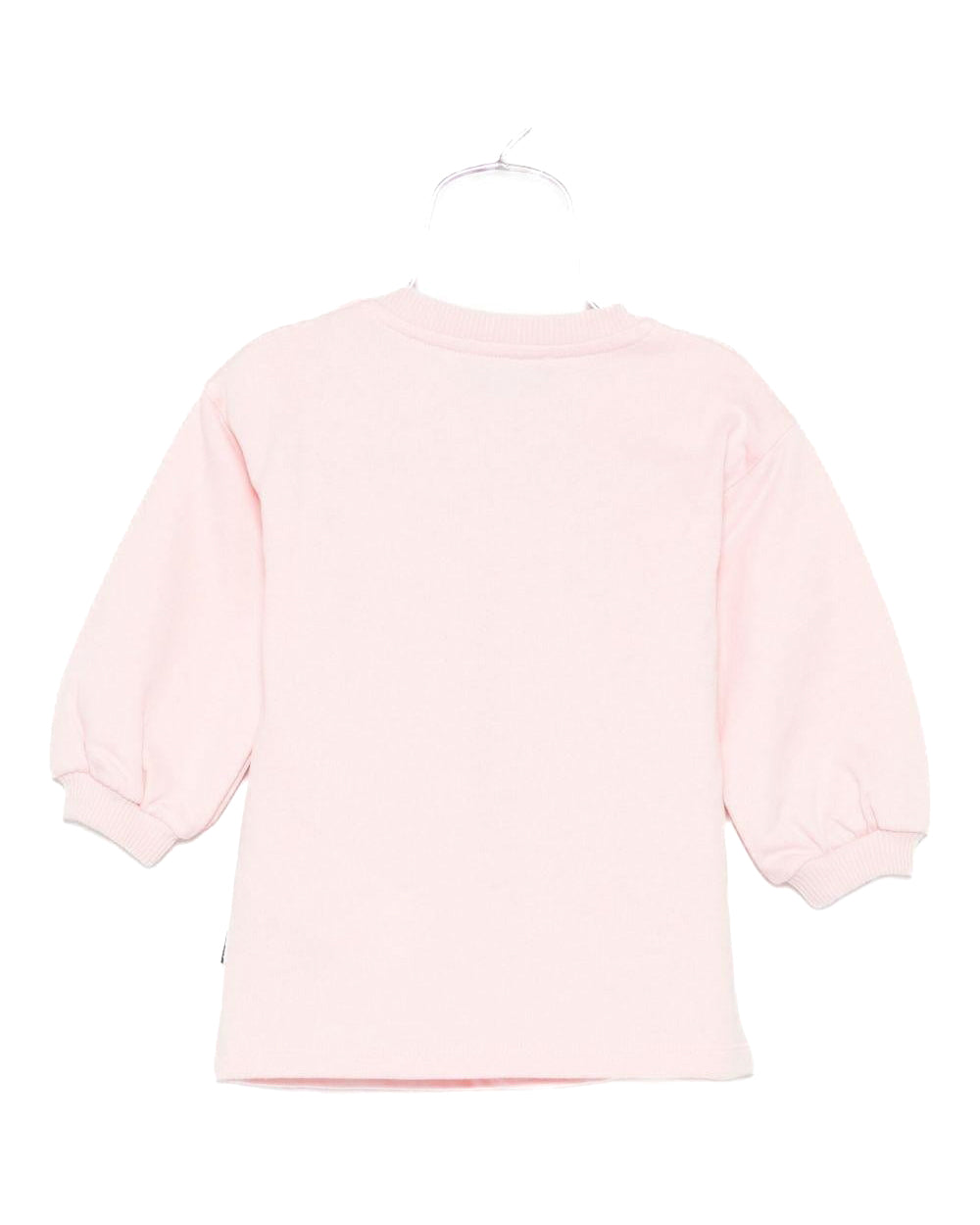 Moschino Kids Abito in Felpa Rosa con Patch per Neonate