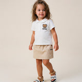Moschino Kids Polo+Skirt White/Beige with Teddy Bear Logo for Newborn Girls