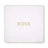 Boss Kids Coperta Beige/Bianco a Strisce per Neonati