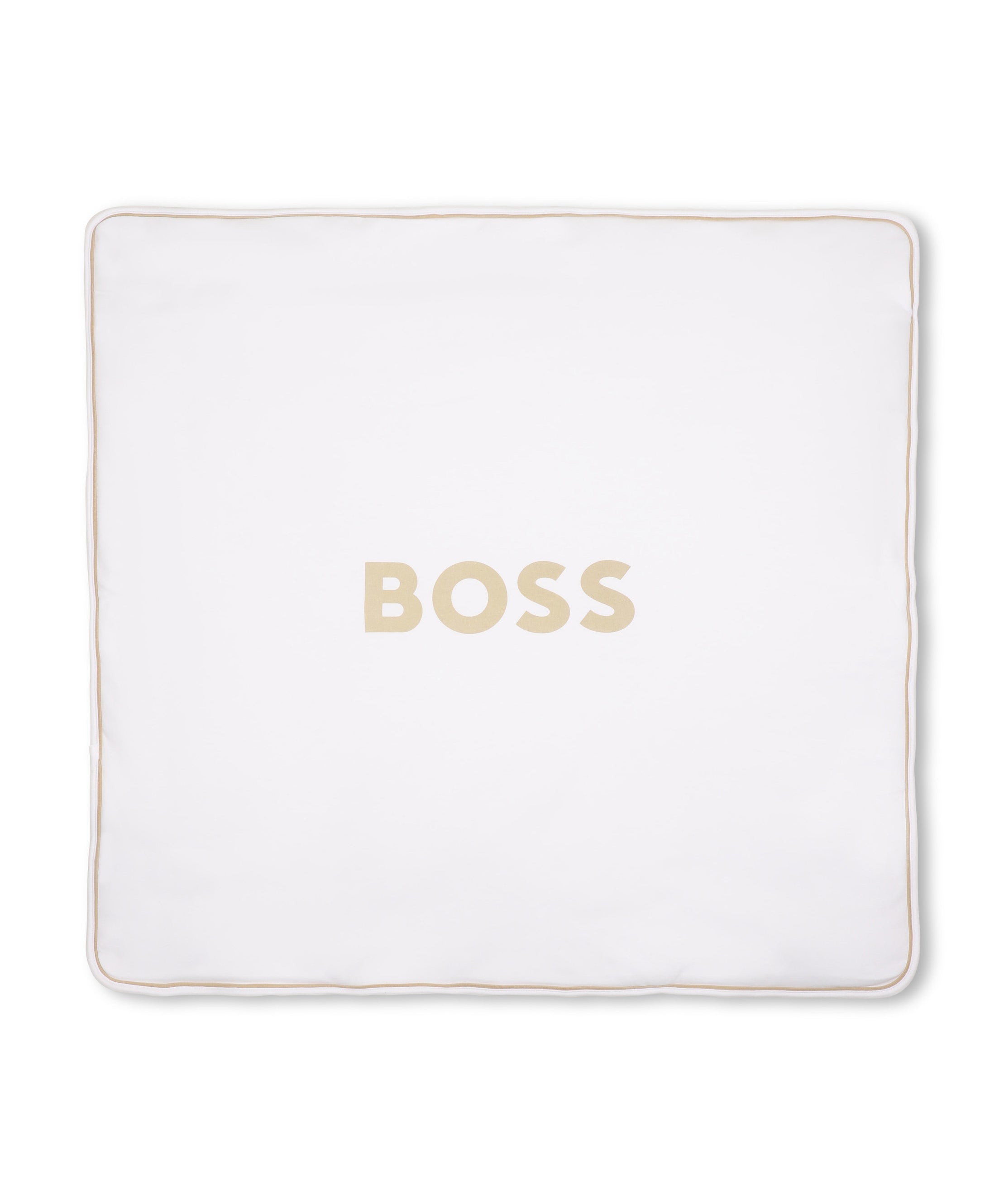 Boss Kids Coperta Beige/Bianco a Strisce per Neonati