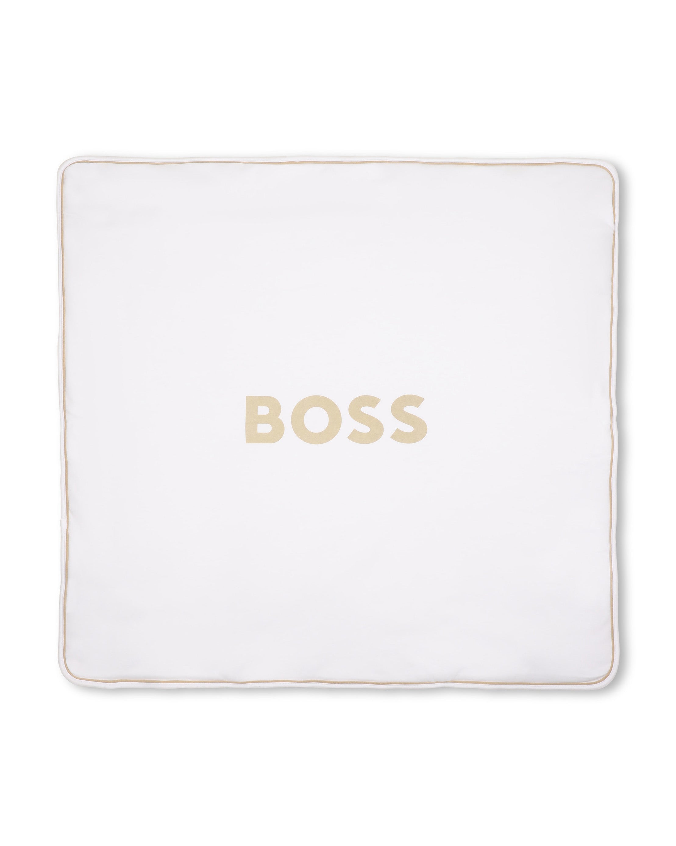 Boss Kids Coperta Beige/Bianco a Strisce per Neonati