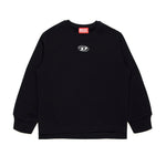 Diesel Kids Felpa Girocollo Nera con Logo Oval D