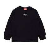 Diesel Kids Felpa Girocollo Nera con Logo Oval D