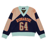 Dsquared2 Kids Maglione Blu Fantasia per Bambini