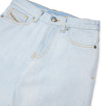 Diesel Kids Jeans con Lavaggio Chiaro e Cuciture a Contrasto Regular Fit per Bambini