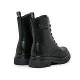 Diesel Kids Anfibio in Pelle Nero con Logo Oval-D per Bambine