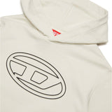 Diesel Kids Felpa con Cappuccio Panna con Oval D per Bambini (dettaglio)