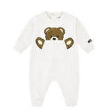 Moschino Kids Tutina Panna con Tasca Teddy Unisex