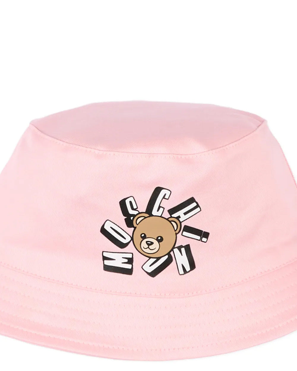 Moschino Kids Bucket Rosa con Logo Teddy Bear per Neonate