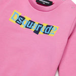 Dsquared2 Kids Felpa Fucsia con Logo Boxed per Neonate (dettaglio)