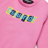 Dsquared2 Kids Felpa Fucsia con Logo Boxed per Neonate (dettaglio)