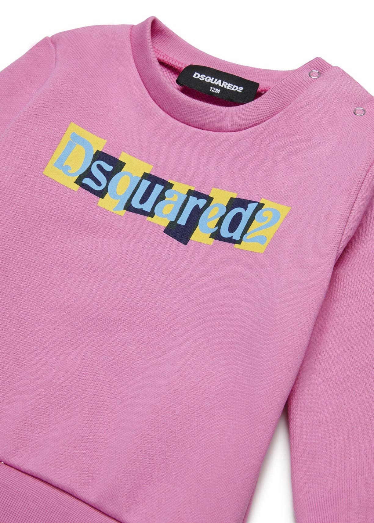 Dsquared2 Kids Felpa Fucsia con Logo Boxed per Neonate (dettaglio)